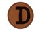 Letter D Uppercase Cute Typewriter Font Round Iron-On Engraved Faux Leather Patch Applique - 2.5"